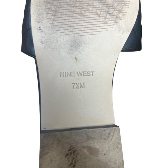 Nine West 7.5M Black Quilted Slide Sandals - Picture 3 of 5